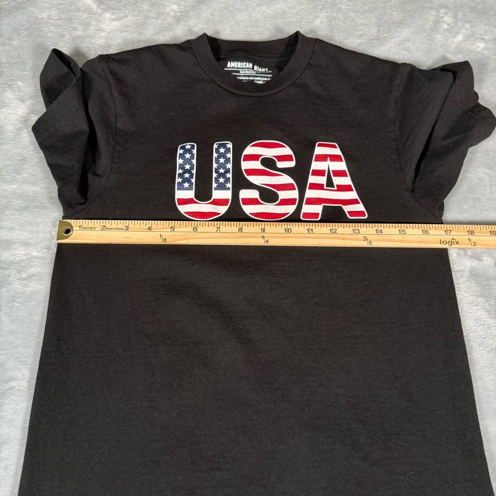 American Giant Flag Collection T Shirt Mens Small Made In USA Black - Picture 6 of 7